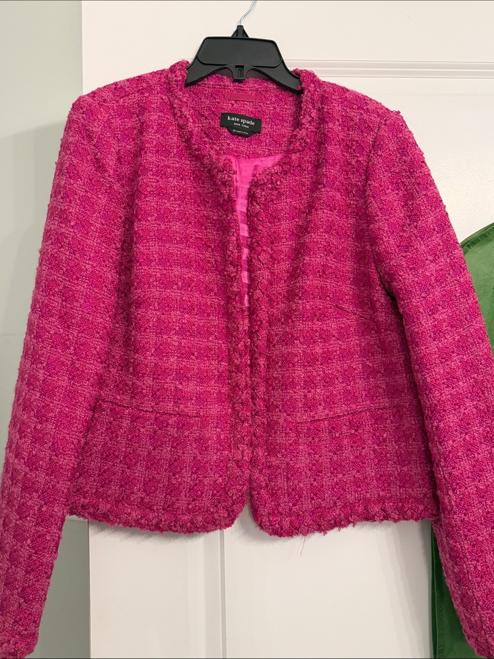 kate spade Hot Pink Tweed Cropped Blazer